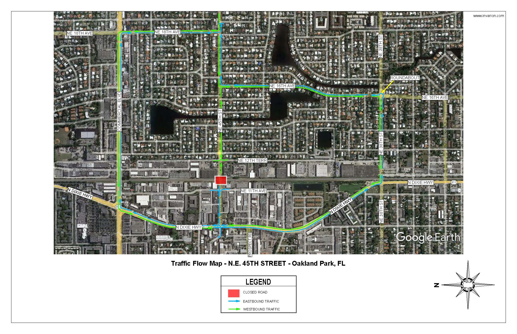 Traffic Flow Map NE 45TH STREET