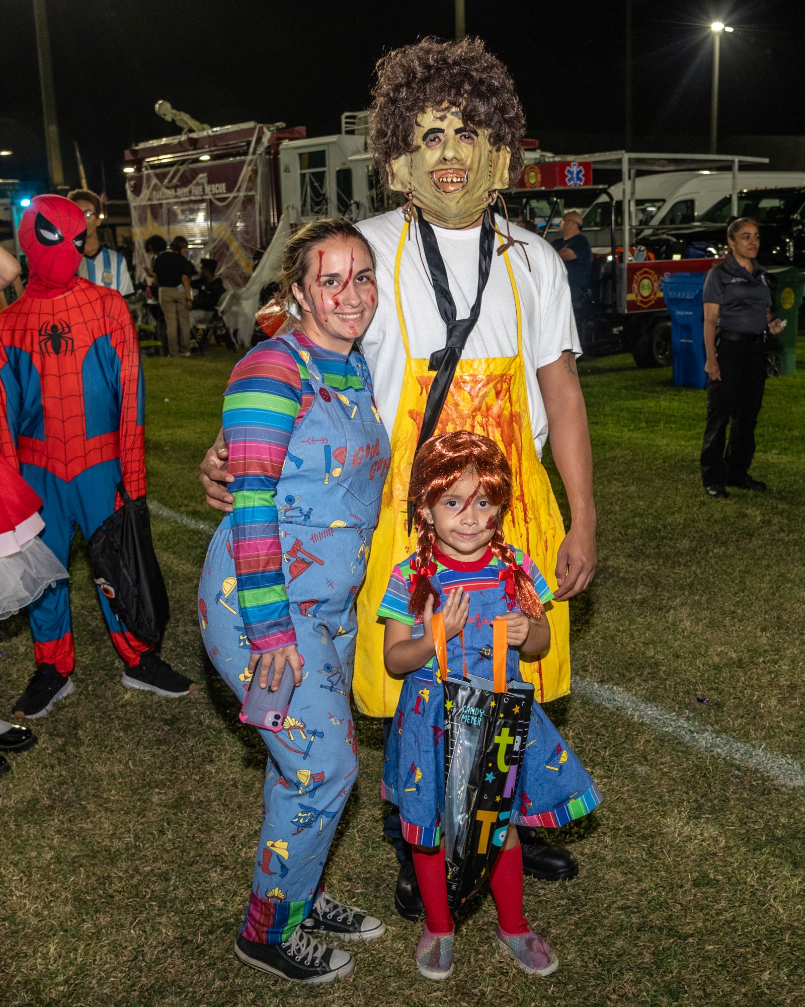Family in their costumes 