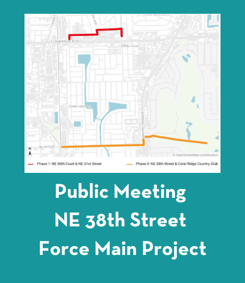 Map showing area of NE 38th Street force main project