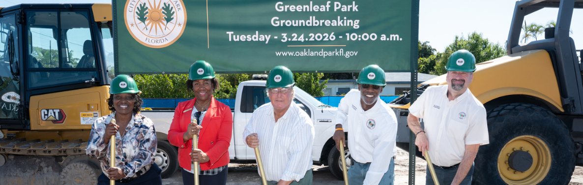 Photo of Commissioners at Greenleaf Groundbreaking event