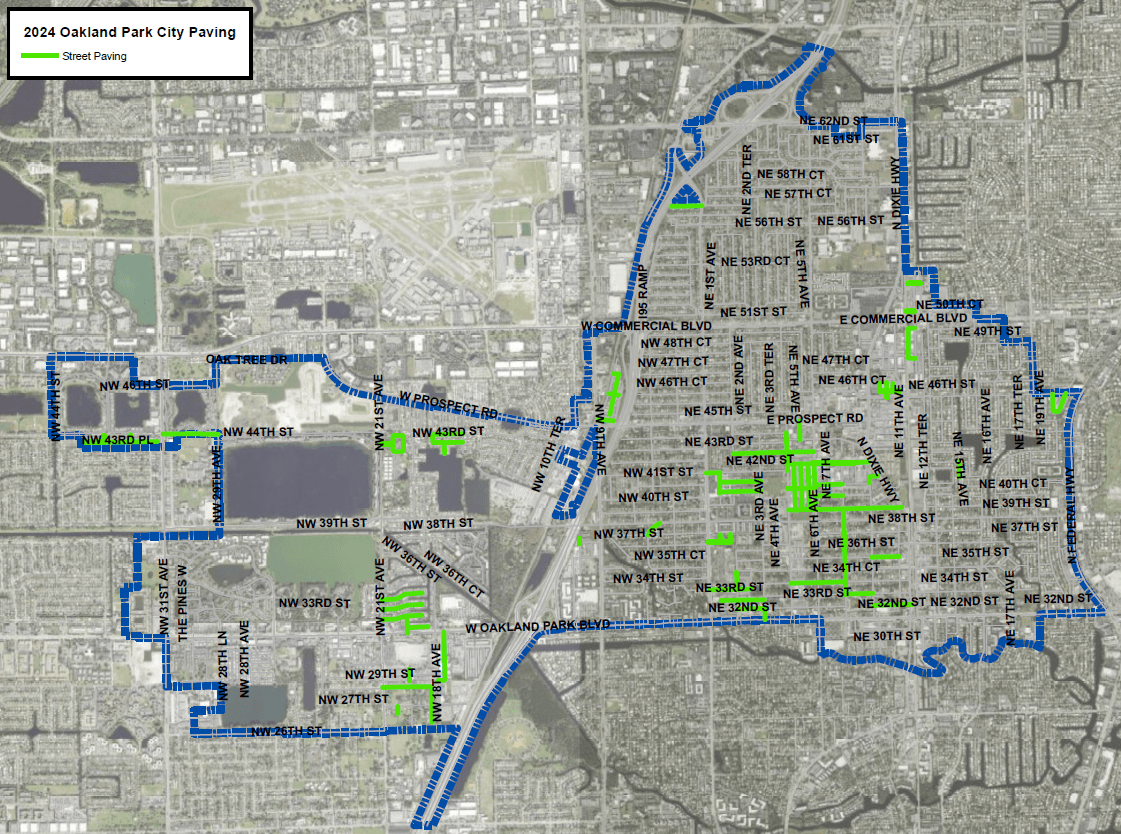 map of city showing roads that were repaved 